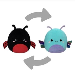 Heather & Trudy Squishmallows Flipamallows butterfly ladybug blue black red 12"